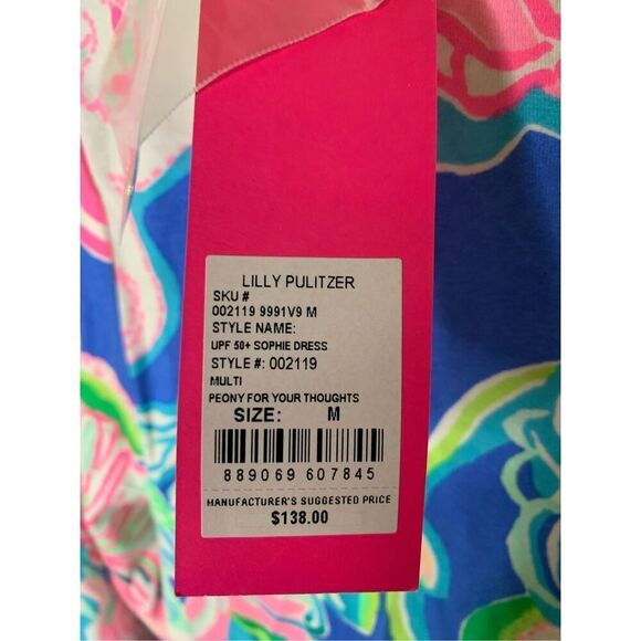 Lilly Pulitzer UPF 50+ Sophie Dress Peony For Your Thoughts size medium NEW - Picture 9 of 9